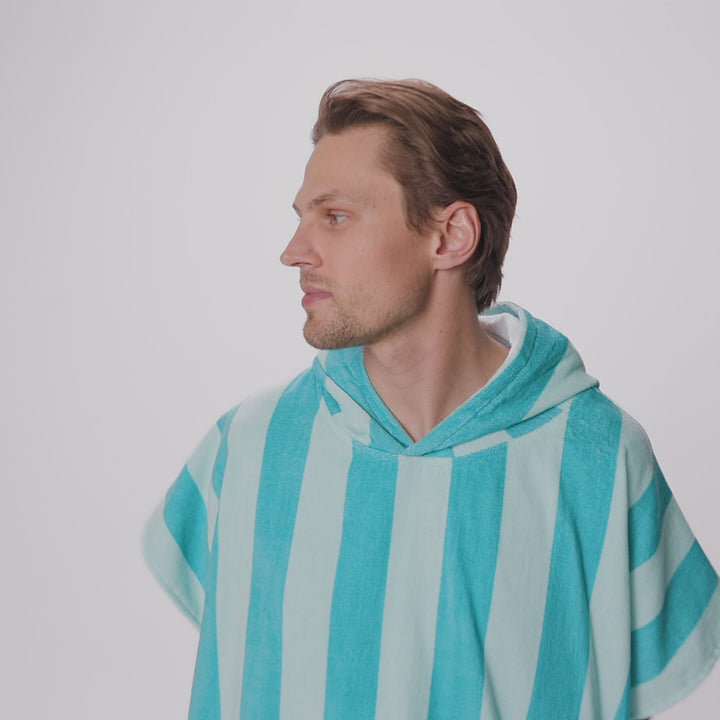 Koraal Gestreept Surf Poncho