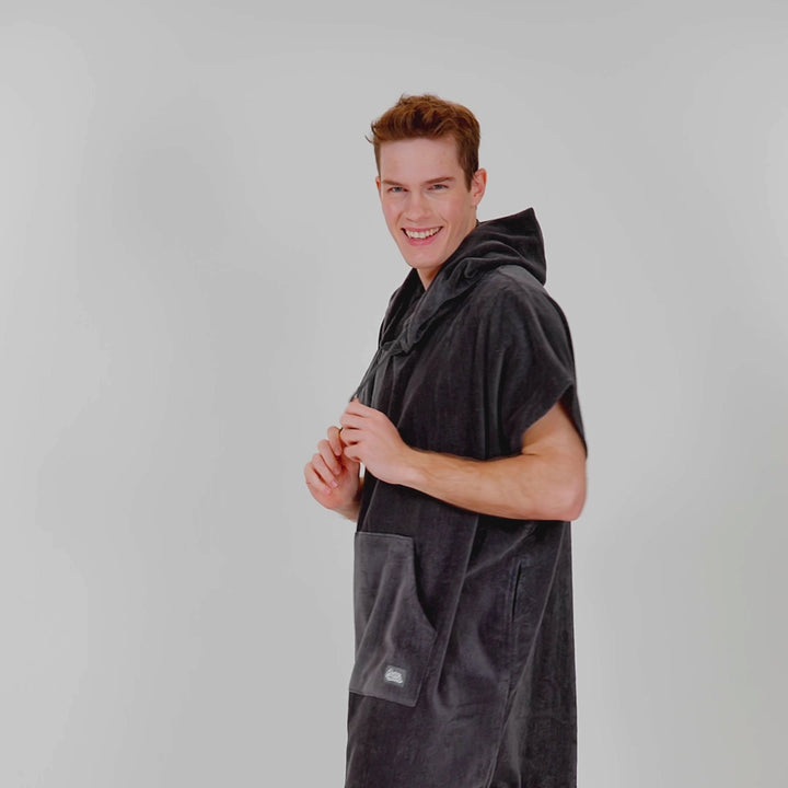 Houtskool Grijs Surf Poncho