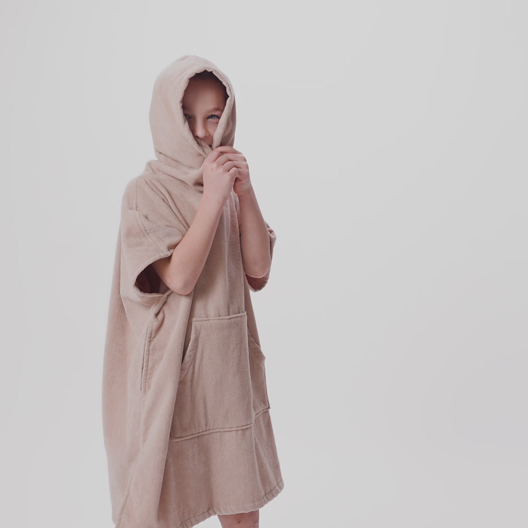 Beige Surf Poncho voor Kinderen