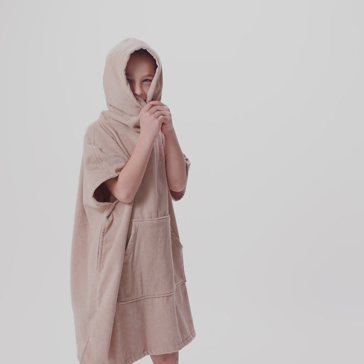 Beige Surf Poncho voor Kinderen