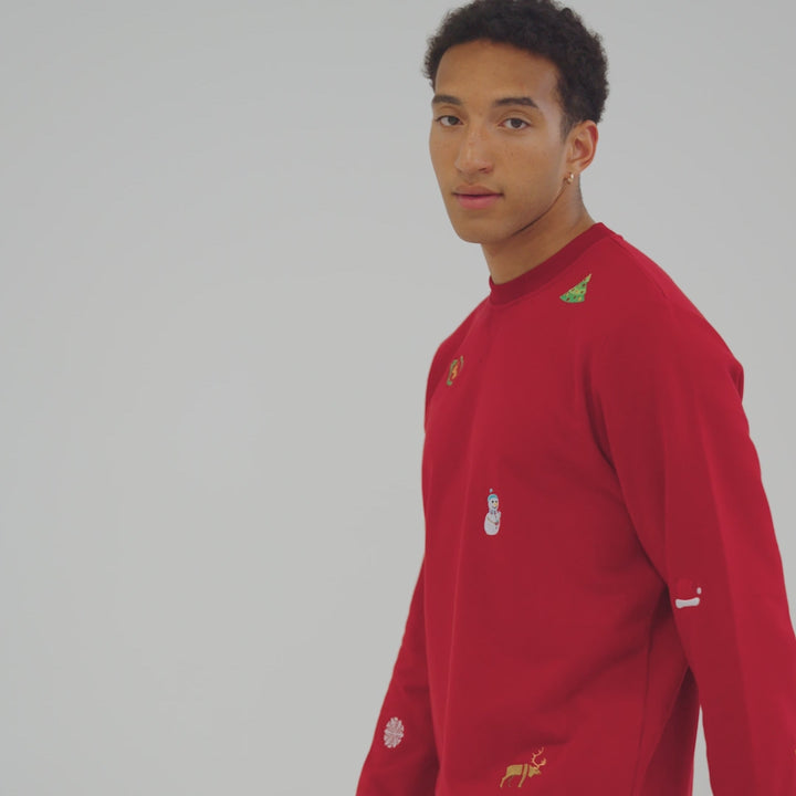 Kerstmis Sweatshirt Rood Heren