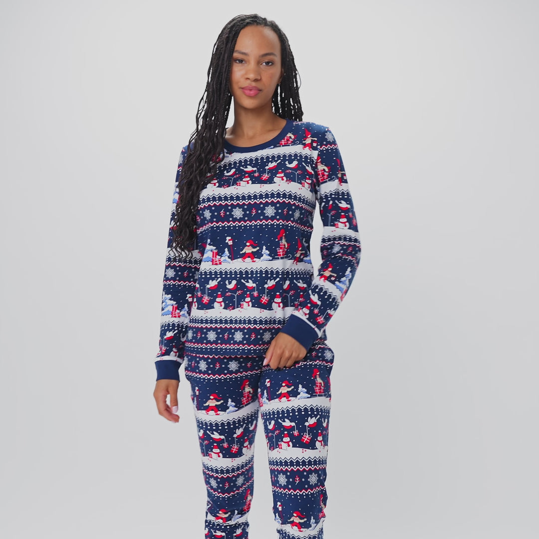 Kerstlandschap Kerstpyjama Dames