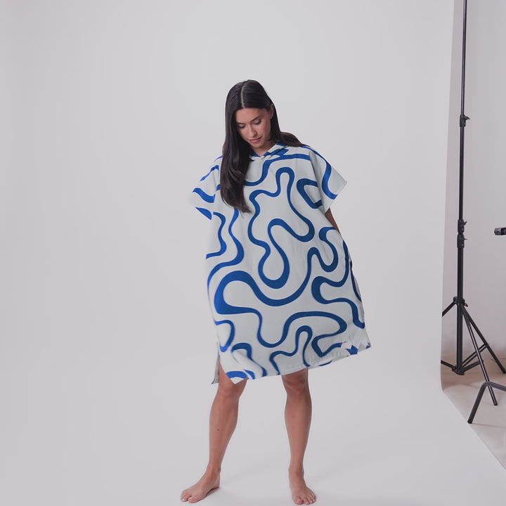 Blauwe Golven Surf Poncho