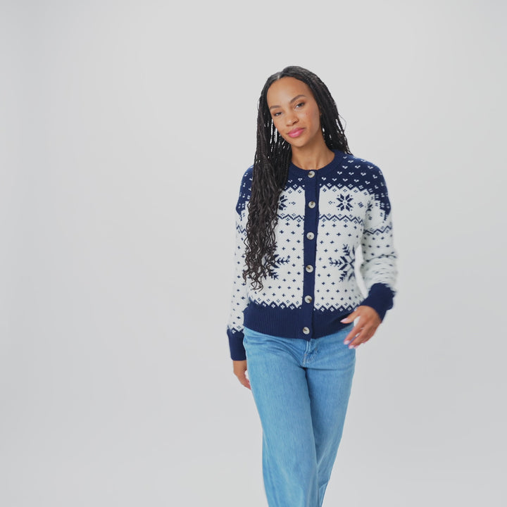 Blauwe Kerstvest Dames