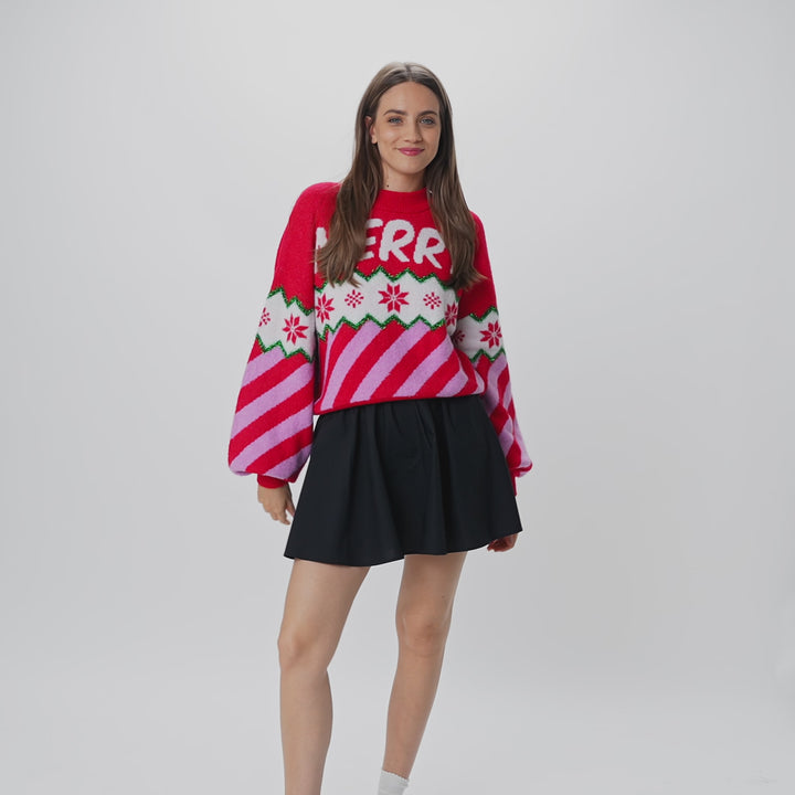 Merry Xmas Oversized Kersttrui Dames