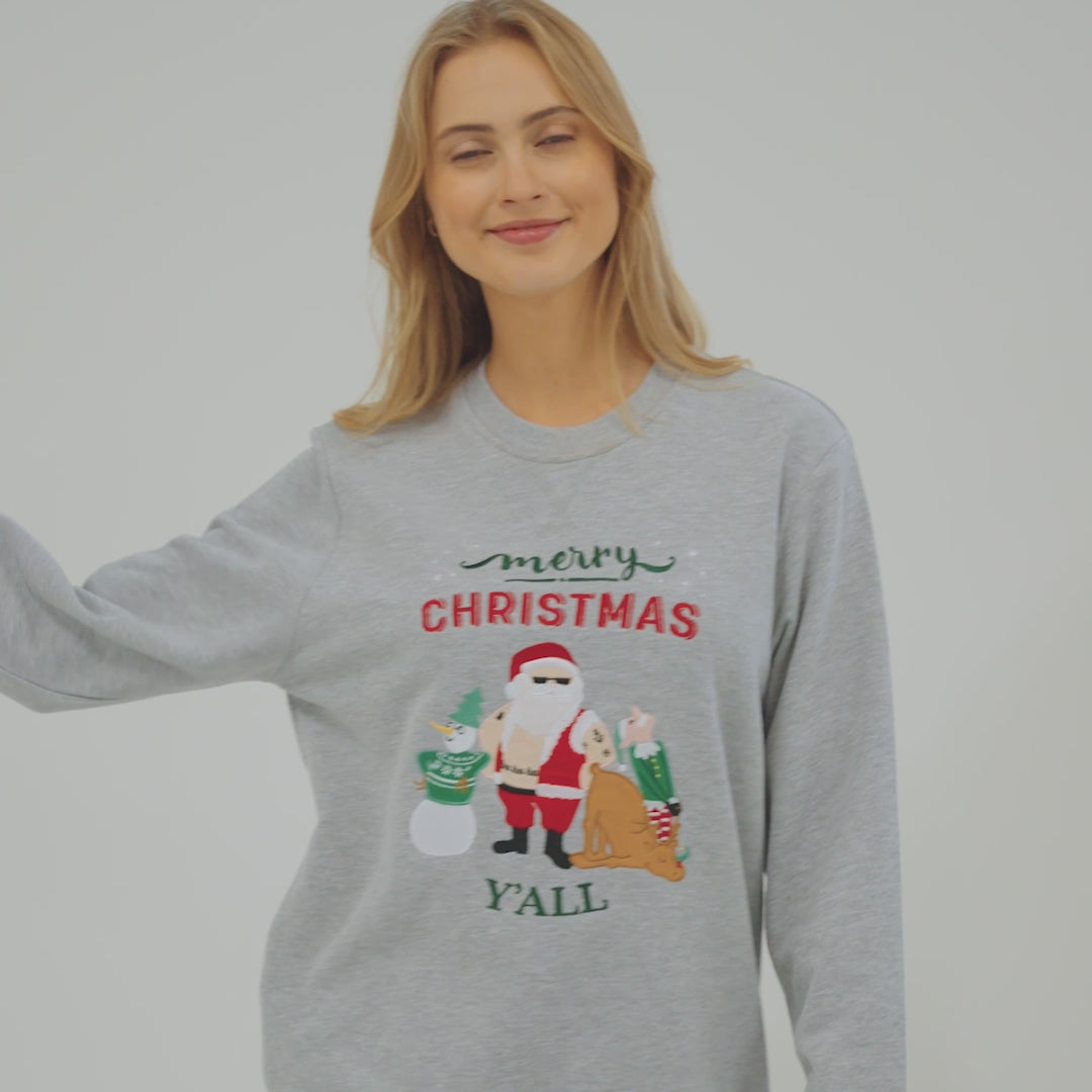 Merry Christmas Y'all Kerst Sweatshirt Dames