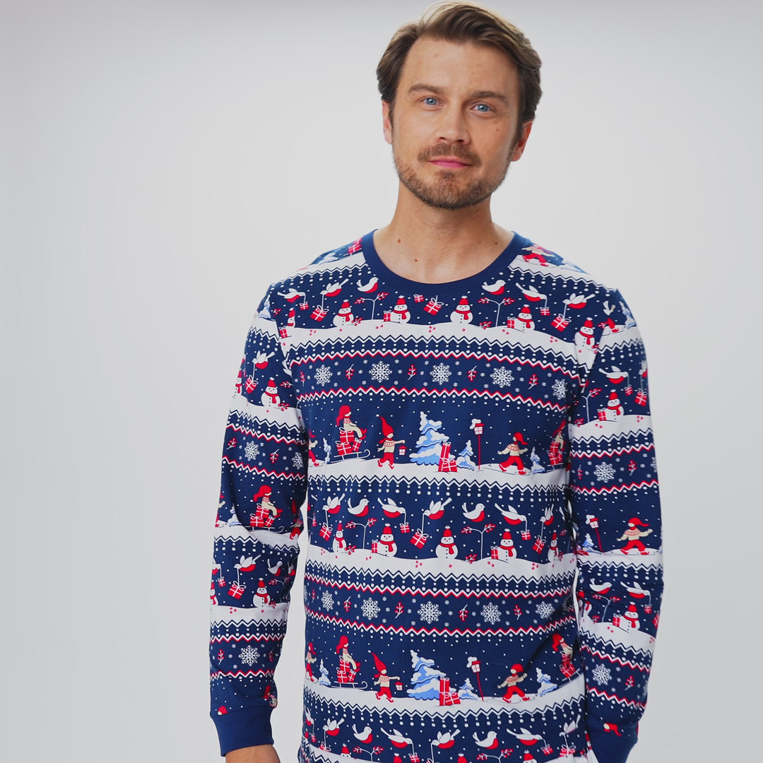 Kerstlandschap Kerstpyjama Heren