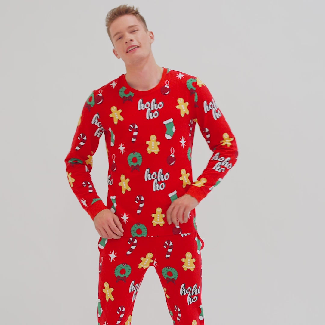 Rode Hohoho Kerstpyjama Heren