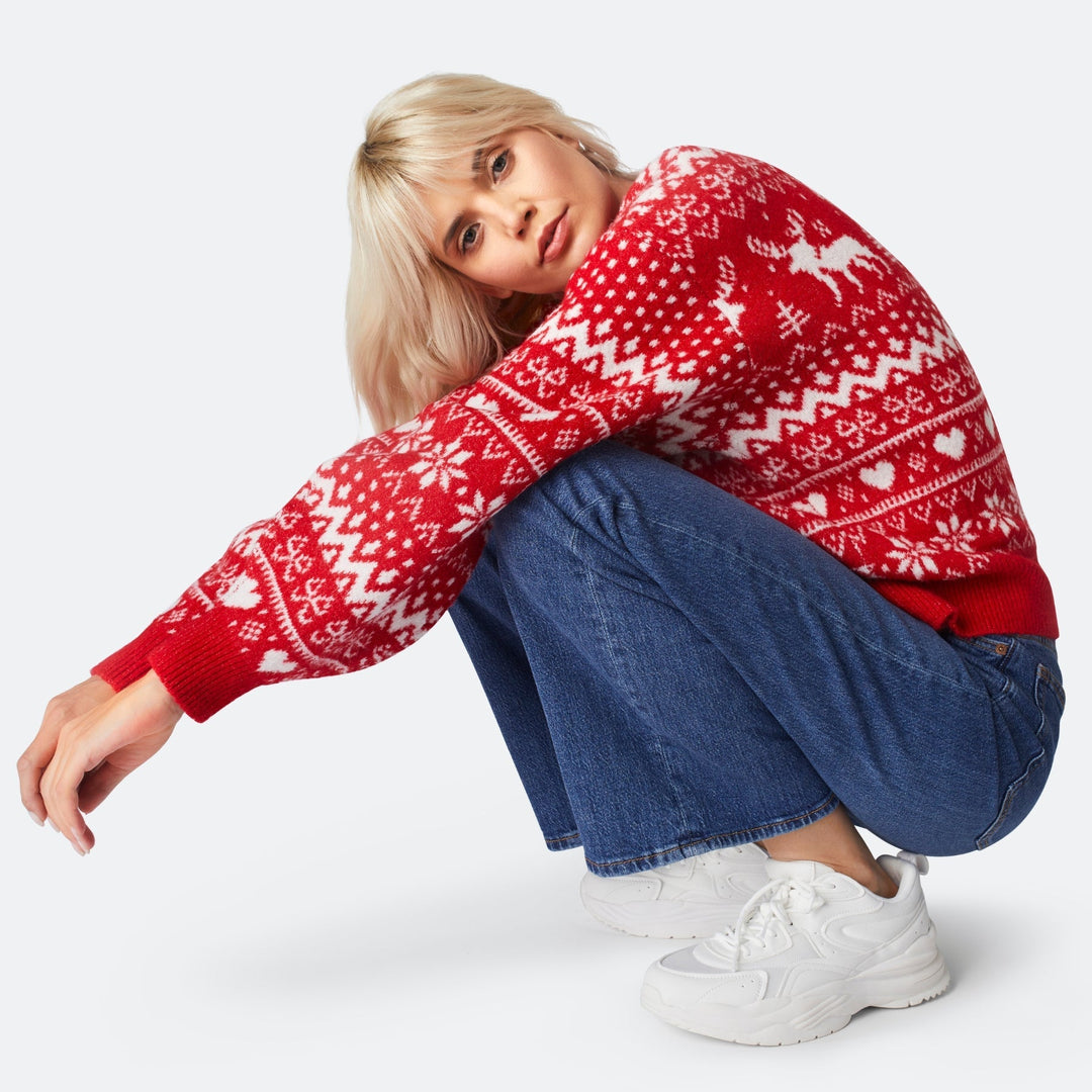 Rendier Oversized Kersttrui Dames