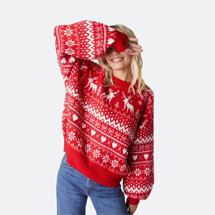 Rendier Oversized Kersttrui Dames