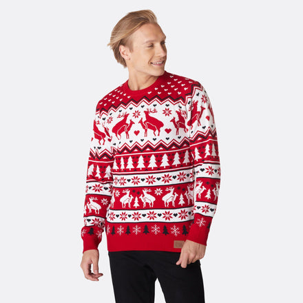 Bedrijvige Rendieren Kersttrui Heren