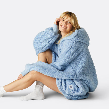 Blauwe Sherpa HappyHoodie