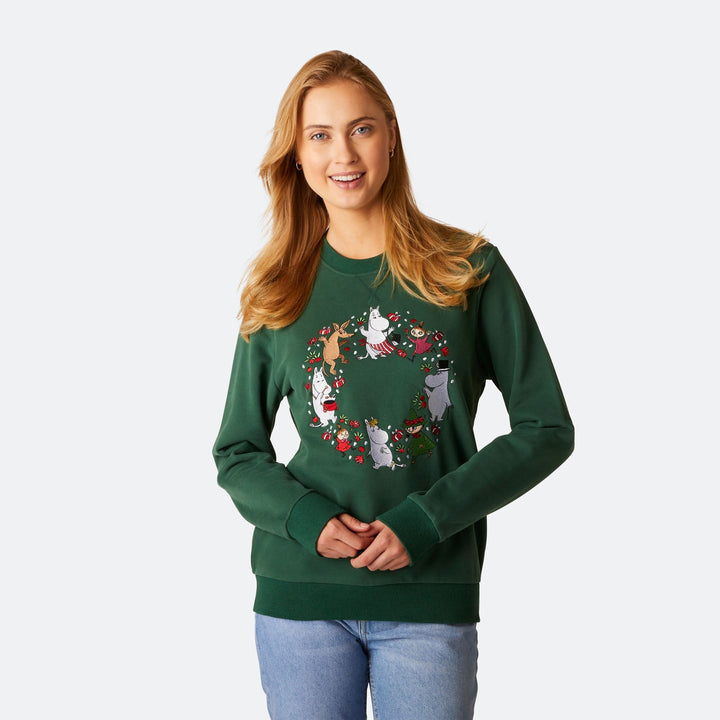 Groene Moemins Kerst Sweatshirt Dames