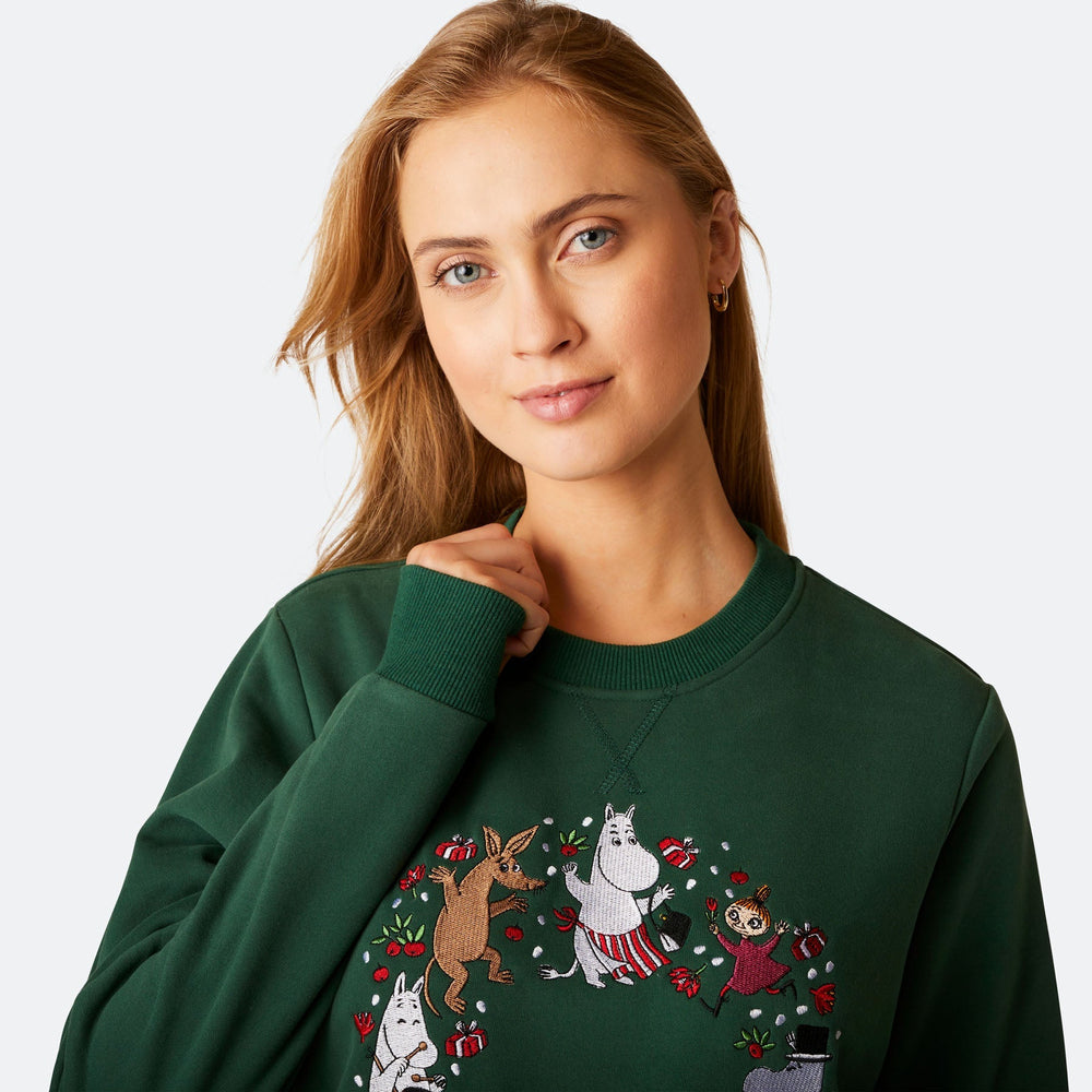 Groene Moemins Kerst Sweatshirt Dames