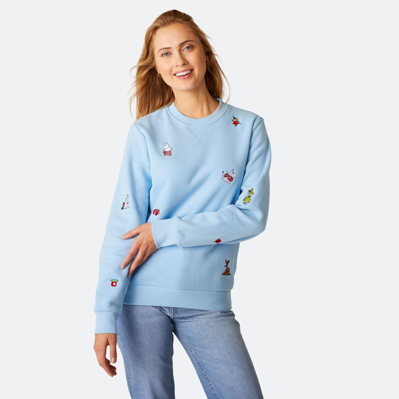 Blauwe Moemins Kerst Sweatshirt Dames