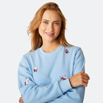 Blauwe Moemins Kerst Sweatshirt Dames