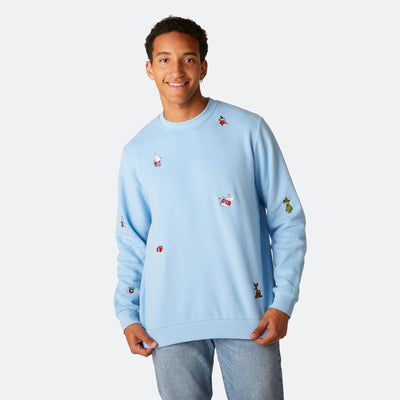 Blauwe Moemins Kerst Sweatshirt Heren