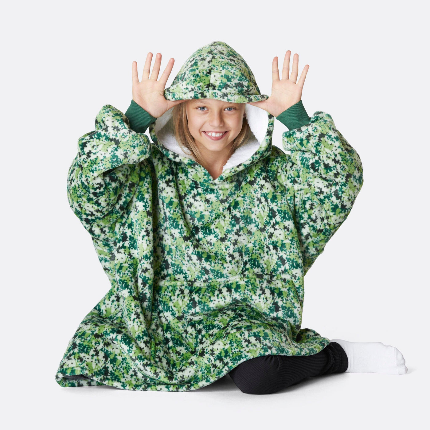 Camo Groen HappyHoodie Voor Kinderen