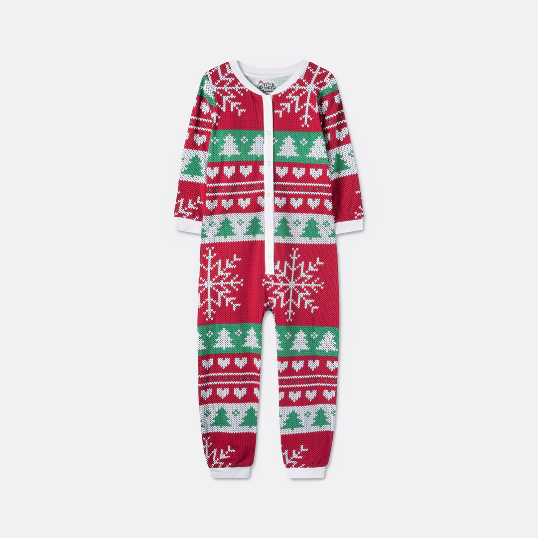 Gebreid Patroon Overall Kerstpyjama Voor Kinderen