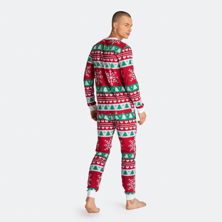 Gebreid Patroon Rood Kerstpyjama Heren