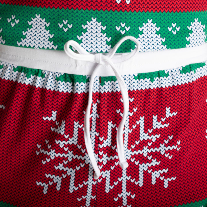 Gebreid Patroon Rood Kerstpyjama Voor Kinderen