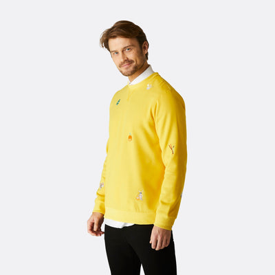 Gele Pasen Sweater Heren
