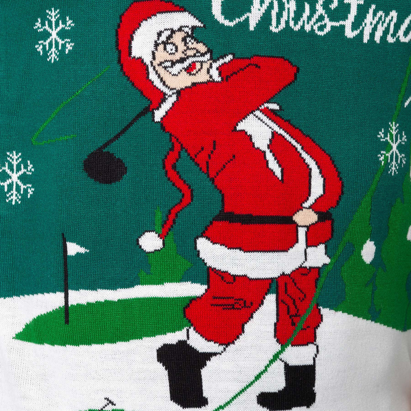 Golfende Kerstman Kersttrui Heren