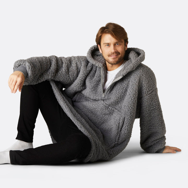 Grijze Sherpa HappyHoodie