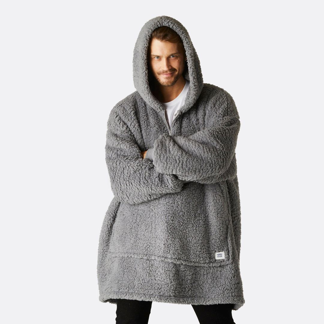 Grijze Sherpa HappyHoodie