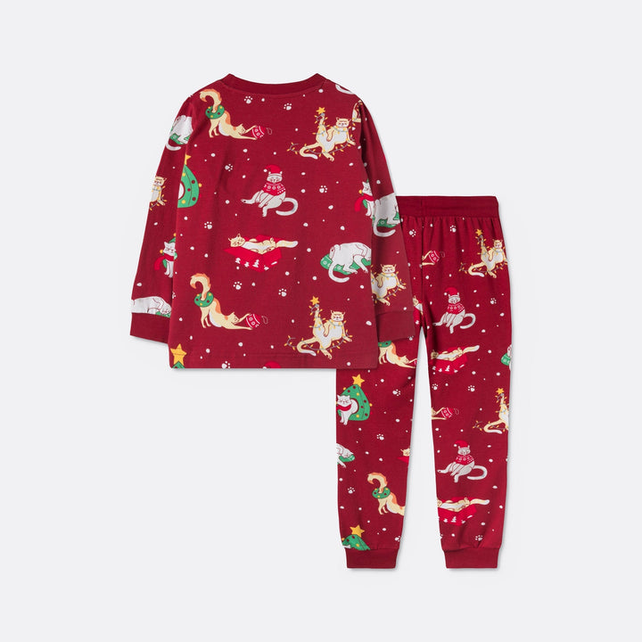 Katten Kerstpyjama Voor Kinderen