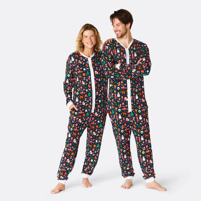 Kerstdroom Blauw Overall Pyjama Heren