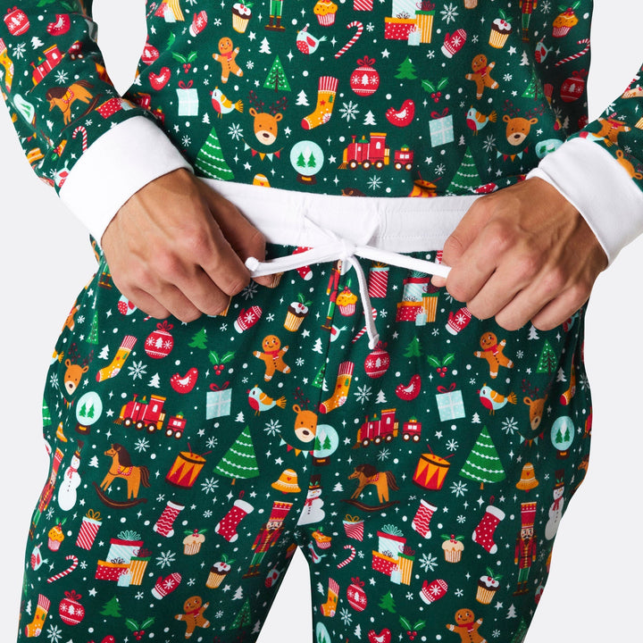 Kerstdroom Groen Kerstpyjama Heren