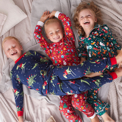 Kerstdroom Kerstpyjama Met Kraag Rood Voor Kinderen