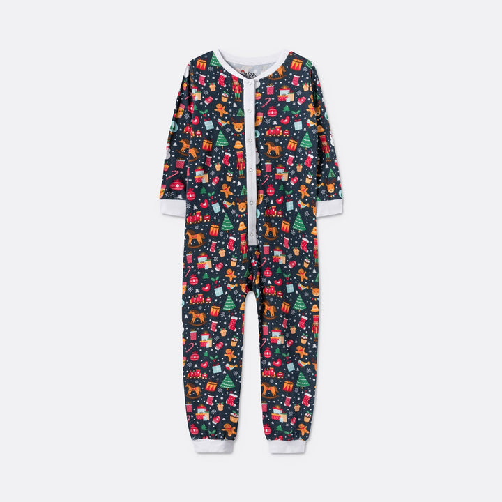 Kerstdroom Overall Blauw Kerstpyjama Voor Kinderen