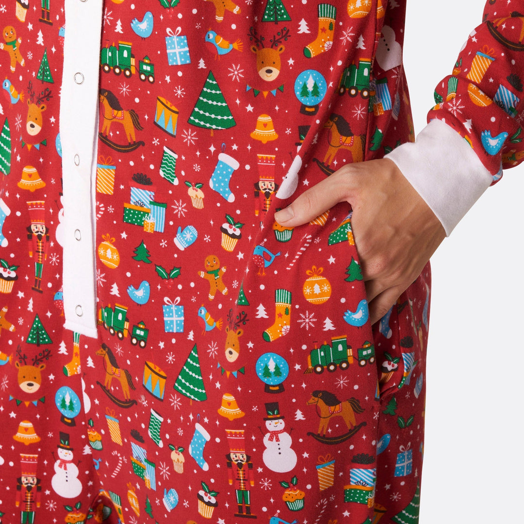 Kerstdroom Overall Kerstpyjama Rood Dames