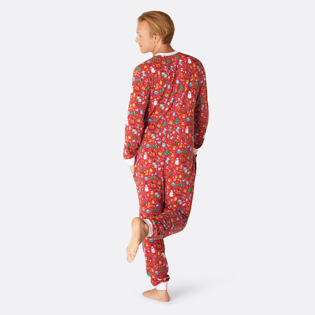 Kerstdroom Overall Kerstpyjama Rood Heren