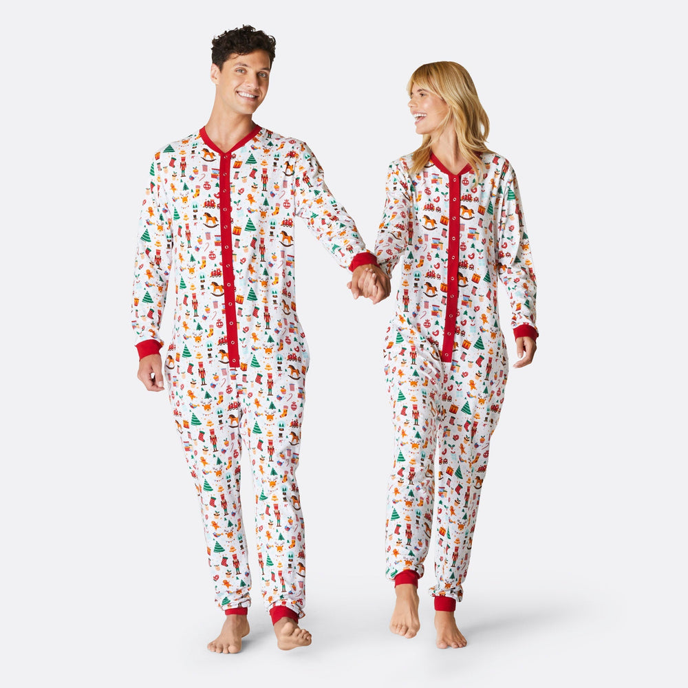 Kerstdroom Overall Kerstpyjama Wit Heren