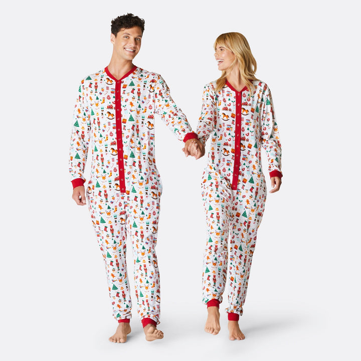 Kerstdroom Overall Kerstpyjama Wit Heren