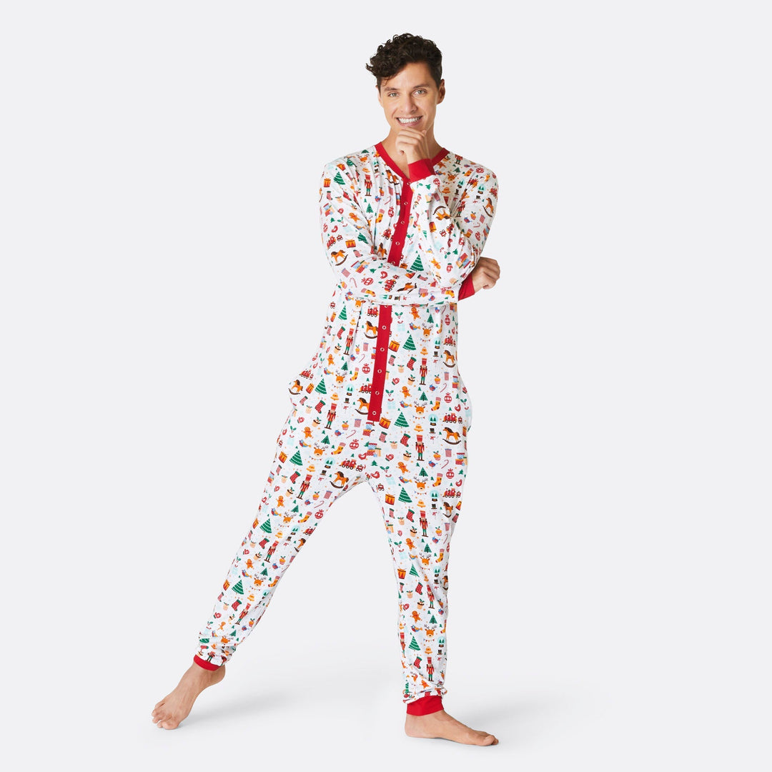 Kerstdroom Overall Kerstpyjama Wit Heren