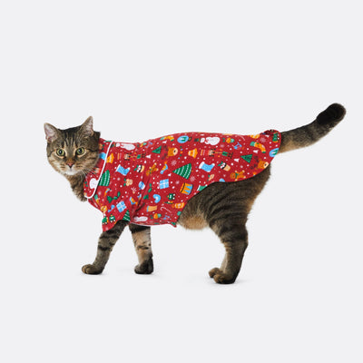 Kerstdroom Rood Pyjama Voor Katten