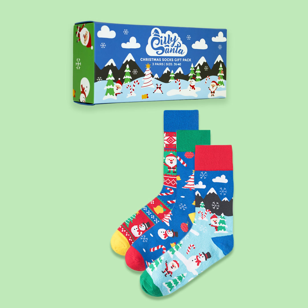Happy Socks 3-Pack Holiday Tree Gift Box, Kleurrijke en Leuke, Sokken voor Dames en Heren, Groente-Rood-Wit (41-46 Happy Socks 3-Pack Holiday Tree Gift Box, Kleurrijke en Leuke, Sokken voor Dames en Heren, Groente-Rood-Wit (41-46