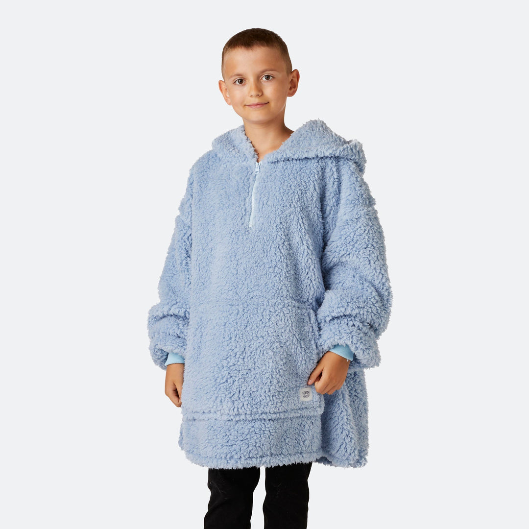 Blauw Sherpa HappyHoodie voor Kinderen