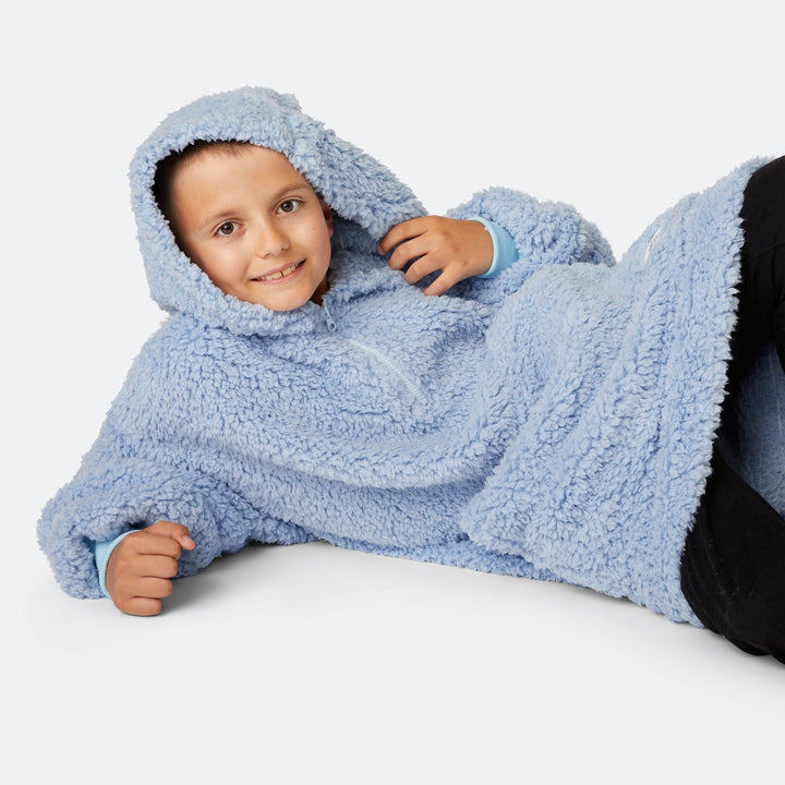 Blauw Sherpa HappyHoodie voor Kinderen