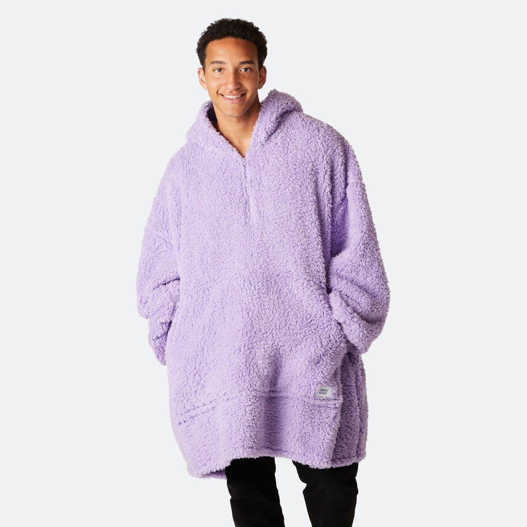 Paarse Sherpa HappyHoodie