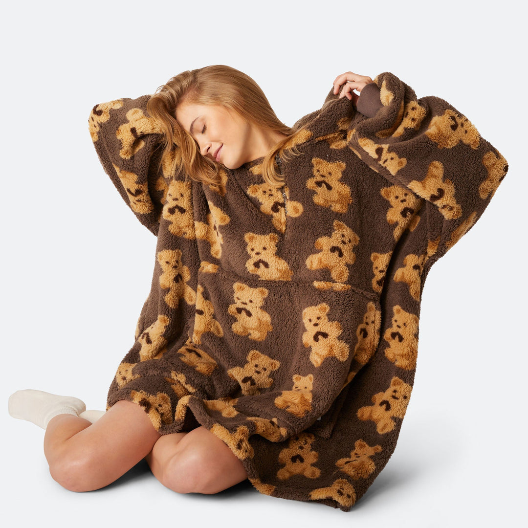 Donkerbruine Teddy HappyHoodie