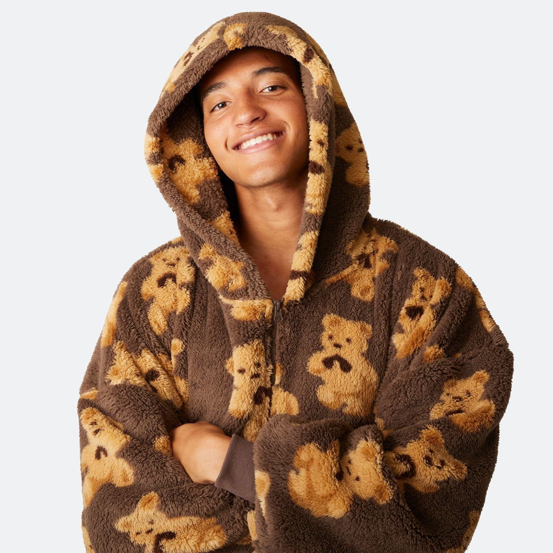 Donkerbruine Teddy HappyHoodie