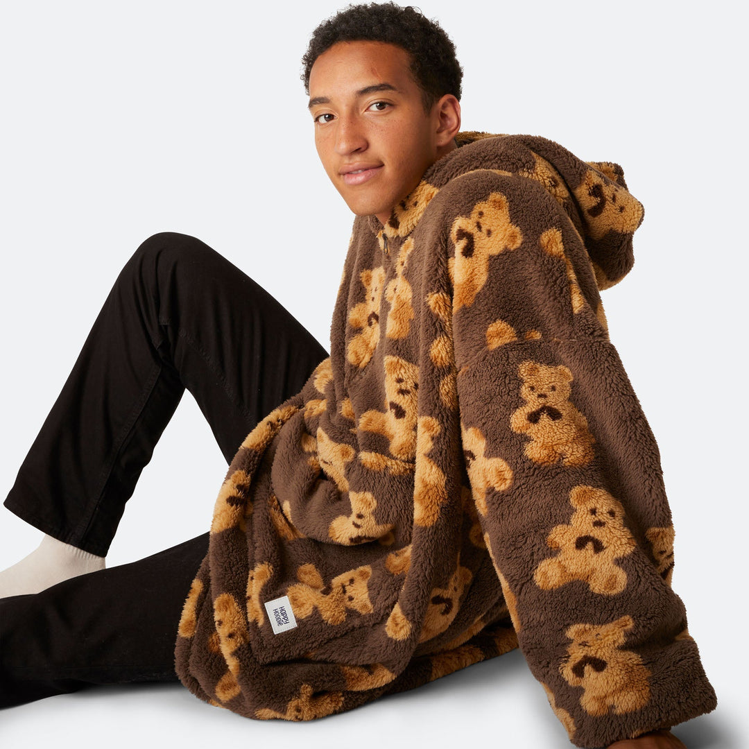 Donkerbruine Teddy HappyHoodie