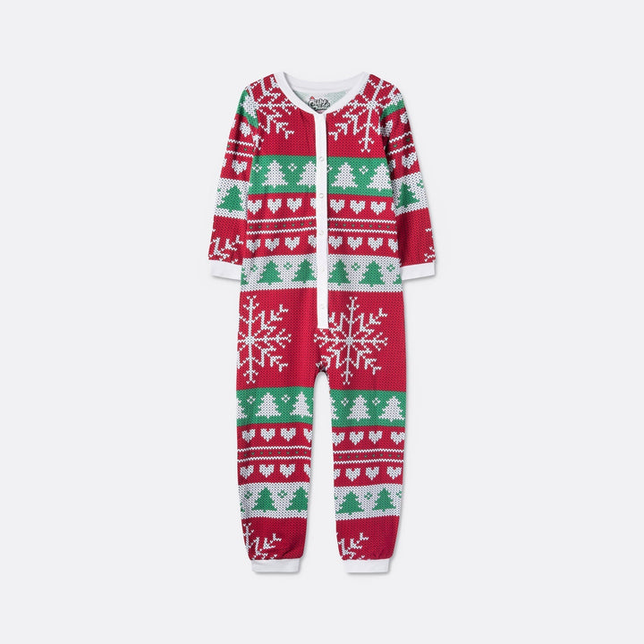 Matchende Kerstpyjama's Voor Gezin - Gebreid Patroon Rood