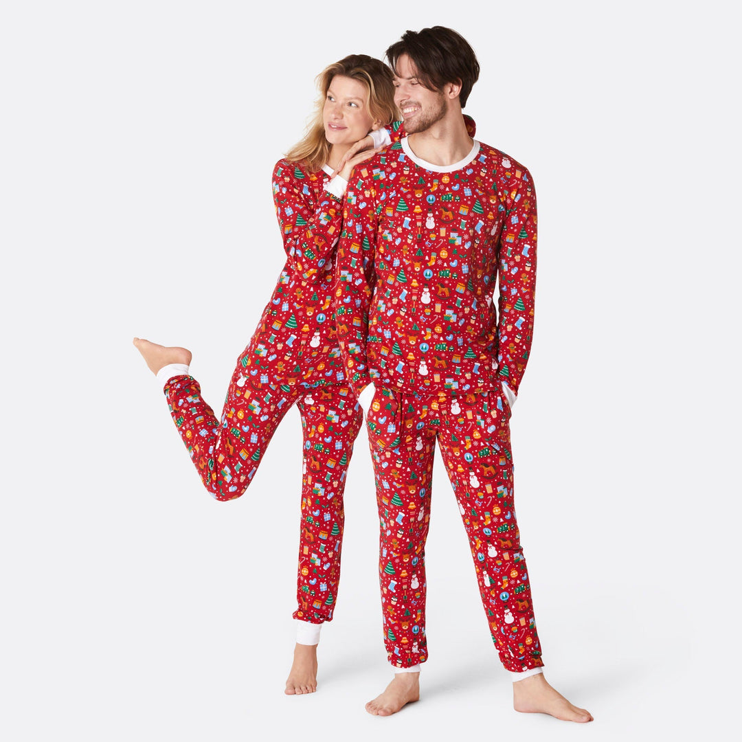 Matchende Kerstpyjama's Voor Gezin - Kerstdroom Rood