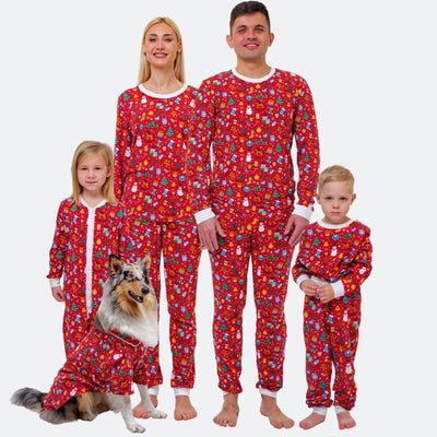 Matchende Kerstpyjama's Voor Gezin - Kerstdroom Rood